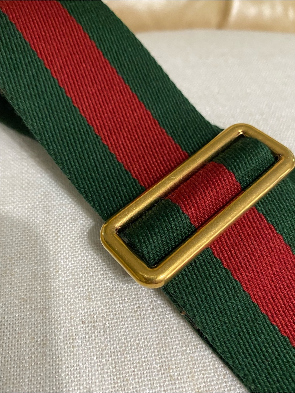 COA Gucci NWOT Wide Web Replacement Bag Strap Green/Red Wool Stripe Unisex - Picture 9 of 10